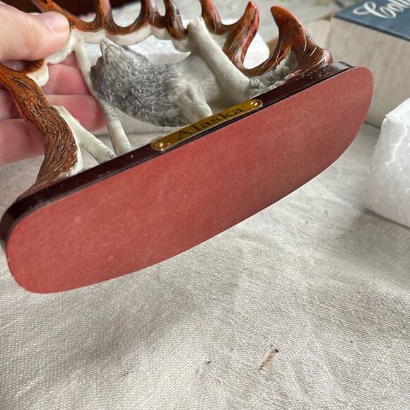 Alaskan Carvings Colletor series wolf in birch trees. - Picture 2 of 5